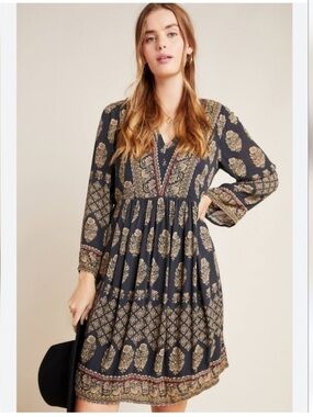 Anthropologie Maeve Black Avalon Dress